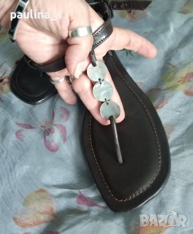 Естествена кожа и кралски седеф Абалон / маркови сандали "Saint Tropez" / N38, снимка 6 - Сандали - 37304982