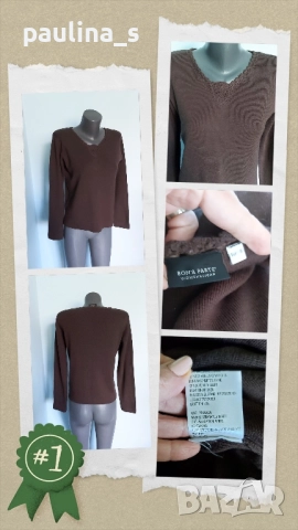 Три различни броя / Вълнен пуловер "Bon'a parte", "Walbusch" и "Biaggini" , снимка 3 - Блузи с дълъг ръкав и пуловери - 39796935