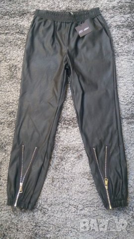 Кожен панталон в черен цвят с цип отпред, снимка 11 - Панталони - 31016263