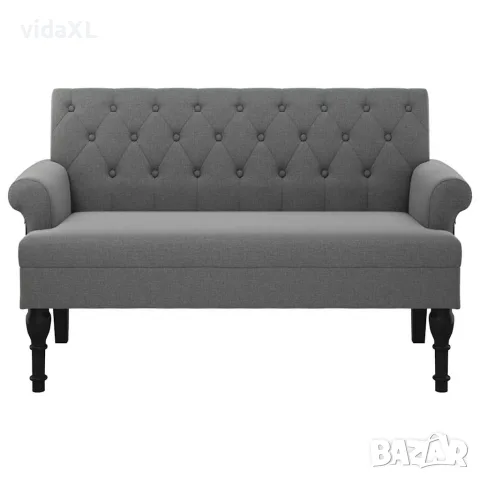 vidaXL Пейка с облегалка, тъмносива, 120x62x75,5 см, плат, снимка 4 - Дивани и мека мебел - 56147441