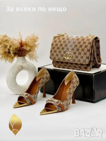 Gucci Елегантни Дамски Обувки С Кристали На Висок Ток Гучи - Различни Цветове Код SEM-483, снимка 5 - Дамски обувки на ток - 55872712