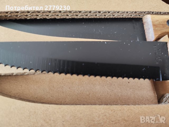 Комплект 4 ножа за стек - BBQ, назъбени нови и стабилни, снимка 3 - Други - 44337031