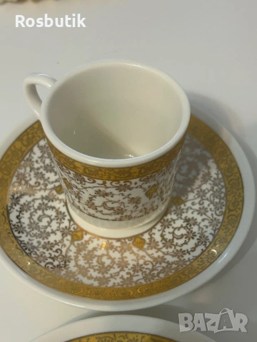 Луксозен позлатен порцеланов сервиз за кафе , снимка 4 - Сервизи - 53379524