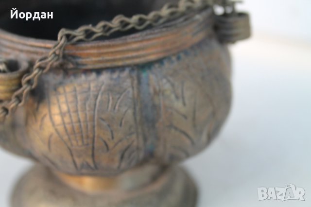 Старо сребърно кандило сачан, снимка 7 - Други ценни предмети - 42880328