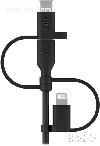 Универсален кабел Belkin -3-в-1- USB-C, Lightning, Micro-USB кабел за зареждане, снимка 4 - USB кабели - 50153119