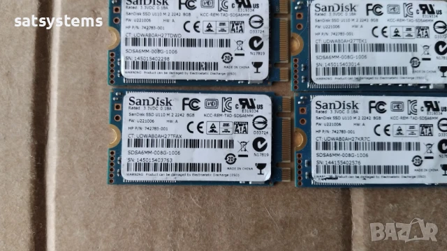 4бр.SanDisk SDSA6MM-008G-1006 SSD U110 M.2 2242 8GB SATA 6.0Gbps