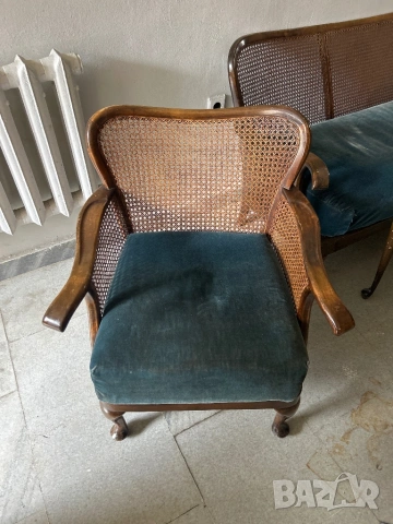 Продавам елегантен винтидж комплект холна мебел, снимка 4 - Дивани и мека мебел - 53923168