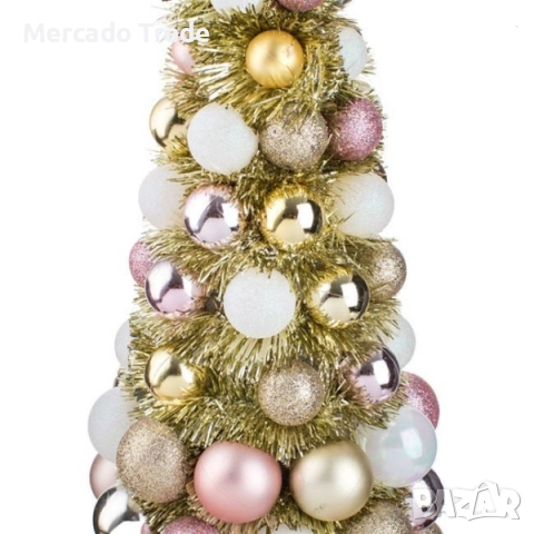 Коледна декоративна елха Mercado Trade, Златни топки, 40см , снимка 3 - Декорация за дома - 47753237