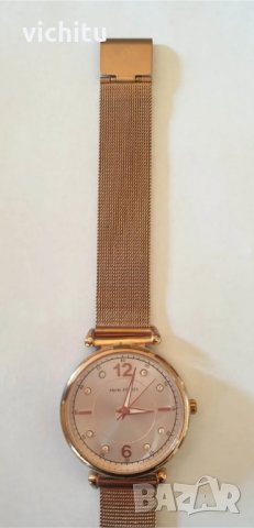 Нов луксозен дамски ръчен часовник с метална верижка и закопчалка в цвят розово злато., снимка 5 - Дамски - 39964785