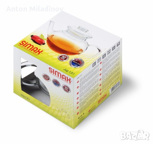 Огнеупорен чайник със стъклен капак с вместимост 1 лт. SIMAX, снимка 2 - Съдове за готвене - 31731779