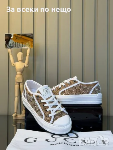 Gucci Дамски Маратонки👟Дамски Спортни Обувки👟Платненки Гучи👟Кецове - 3 Цвята Код E184, снимка 5 - Маратонки - 55974260