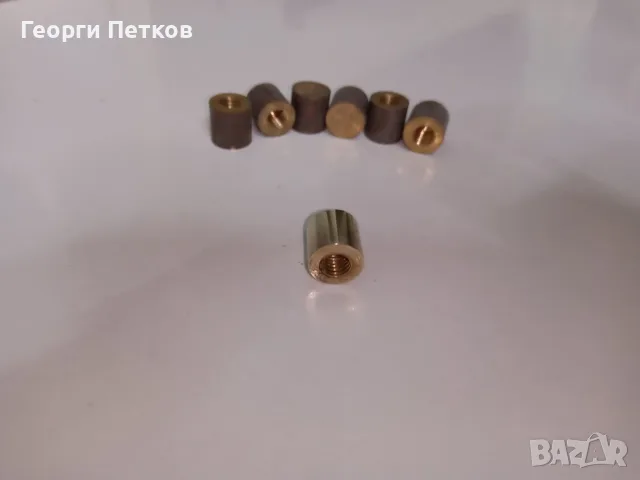 Декоративно месингово "цилиндърче" ф10х10 мм., снимка 4 - Други - 55710940