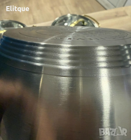 Луксозен комплект тенджери с неръждаема стомана и златисти дръжки – перфектният избор за всяка кухня, снимка 2 - Съдове за готвене - 53255824