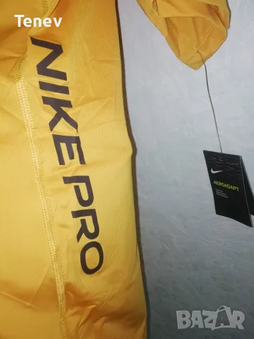 Nike Pro AeroAdapt нова оригинална жълта мъжка тренировъчна тениска фланелка размер М , снимка 10 - Тениски - 56215963