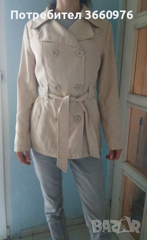 Дамско бежово палто – елегантно и стилно, снимка 3 - Палта, манта - 54348184