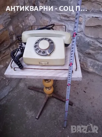 Комплект Соц Стара Мраморна Масичка Стойка С Домашен Телефон., снимка 12 - Антикварни и старинни предмети - 50074441