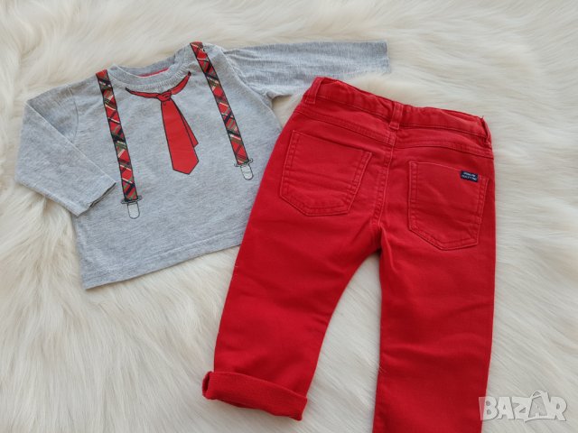 Коледен сет панталон и блуза  6-9 месеца , снимка 5 - Комплекти за бебе - 30781017