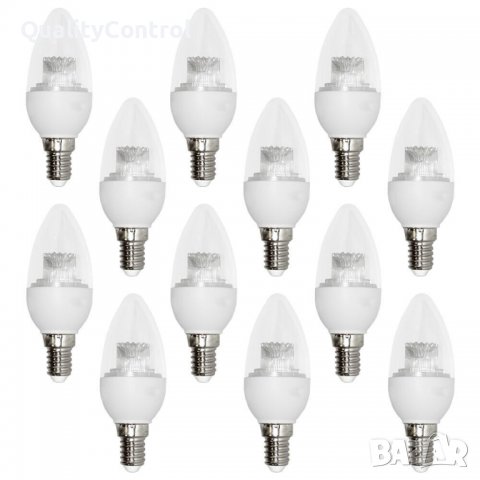 11 бр. LED крушки тип "свещ" 3,3W = 25W E14 топло-бяло 2700K +1 бр.Подарък
