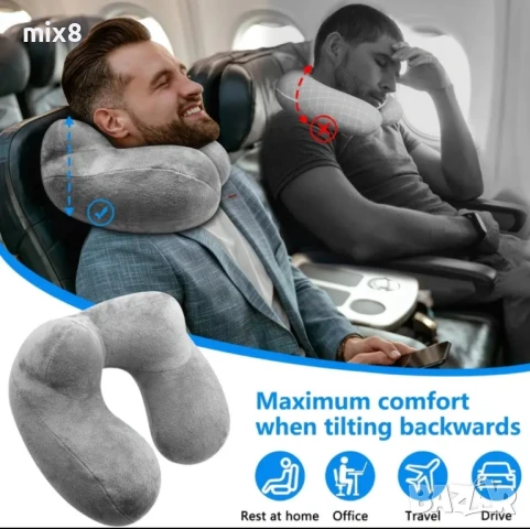 Комплект за пътуване възглавница за врат, маска за очи и тапи за уши, снимка 2 - Други стоки за дома - 50848107