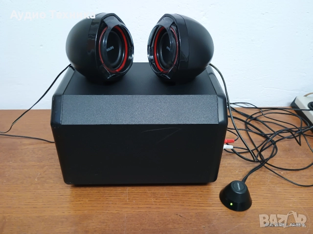 Аудио система 2.1 буферче с колонки PHILIPS. Изпращам видео. , снимка 9 - Аудиосистеми - 52730530
