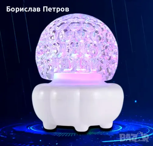 Коледна кристална въртяща се топка LED светлина