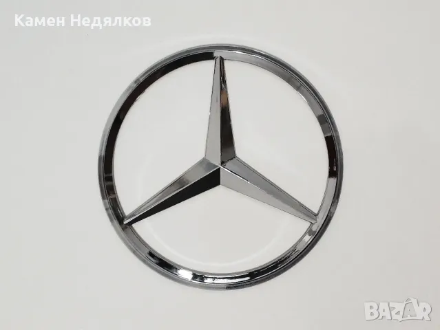 Задна емблема за багажник Мерцедес - сребриста/черна
