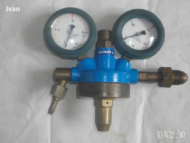 GLOOR Оригинален за оксижен РЕДУЦИР ВЕНТИЛ ЗА КИСЛОРОД Швейцария/Германия с 2 манометъра 315 bar, снимка 4 - Други инструменти - 47545776