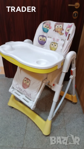 Детско столче стол за хранене Lorelli Primo Yellow Cute Owls, снимка 6 - Столчета за хранене - 41058288
