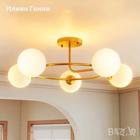 Таванна лампа HOMCOM 20W с 5 фасунги G9, снимка 7 - Лампи за таван - 56123654