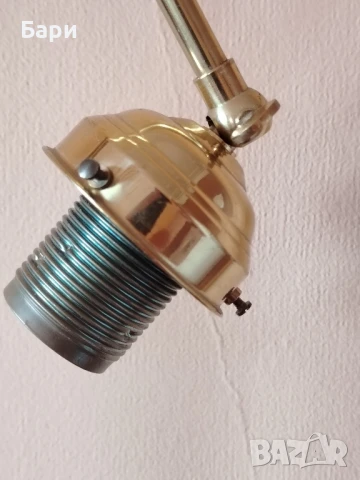 Стара антична месингова настолна лампа с лебедова шия, снимка 7 - Колекции - 51348449