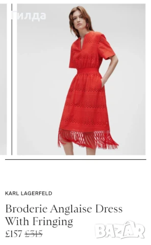 Karl Lagerfeld рокля памук 36, снимка 3 - Рокли - 51224406