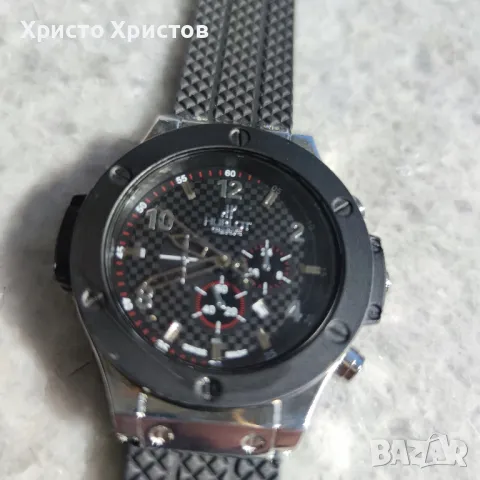 Мъжки луксозен часовник Hublot Steel Silver , снимка 10 - Мъжки - 47362945