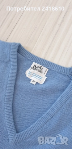 Hermes Paris 100% Cashmere Knit V - Neck Mens Size 56 - XL / 2XL ОРИГИНАЛ! Мъжки кашмирен Пуловер!
