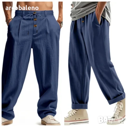 Мъжки ленен ежедневен панталон, 8цвята , снимка 9 - Панталони - 50499948