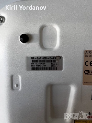 Cisco Air-SAP1692I-E-K9 Access Point + Power Adapter – употребяван, снимка 2 - Рутери - 51876168