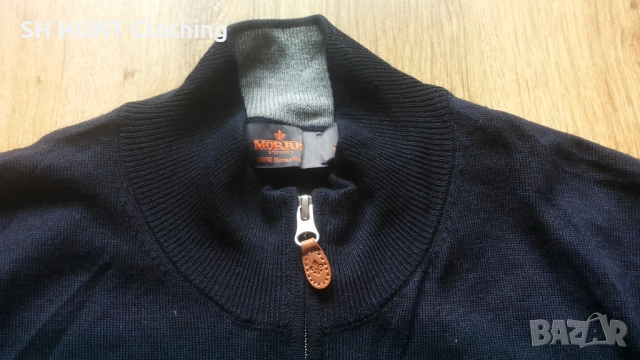 MORRIS Merino Zip Cardigan 100% Merino Wool размер L жилетка 100% Мерино вълна - 1818, снимка 5 - Пуловери - 52979025