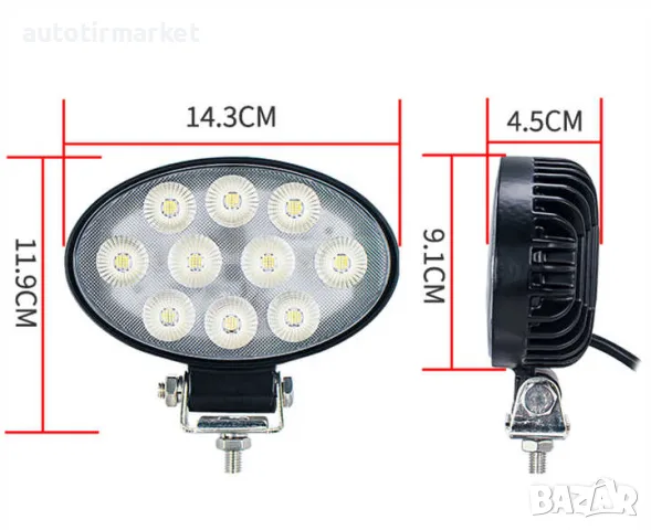 LED халоген LED 40W , бяла 12 – 60V, снимка 3 - Аксесоари и консумативи - 56054711