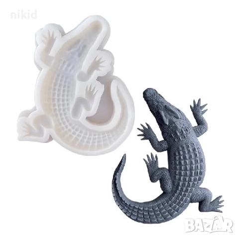 Извит крокодил алигатор силиконов молд форма фондан шоколад гипс декор украса