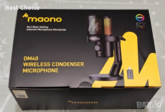Гейминг Maono DM40 Pro безжичен USB кондензаторен микрофон за PC, PlayStation и др., снимка 4 - Микрофони - 52869726