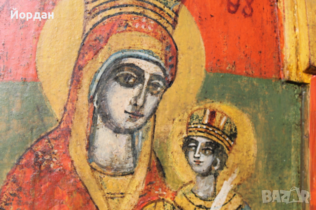 Централна част на българска икона Триптих, снимка 5 - Икони - 36576513