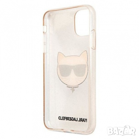 Оригинален калъф гръб кейс Karl Lagerfeld Glitter Choupette - iPhone 11 (6.1), Розов, снимка 2 - Калъфи, кейсове - 36481322