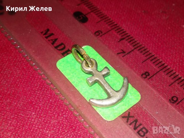 СТАРА СРЕБЪРНА или ПОСРЕБРЕНА КОТВИЧКА ФИГУРАЛЕН МЕДАЛЬОН МОРСКА ТЕМАТИКА СТОМАНЕНА ХАЛКИЧКА 25793, снимка 5 - Антикварни и старинни предмети - 39270245