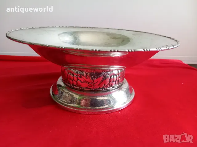 1928г. Посребрен Съд Фруктиера Никел/Сребро Висока Проба 