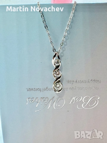 Сребърно колие с мойсанит (Диамант) 0.7 карата, снимка 5 - Колиета, медальони, синджири - 54129851