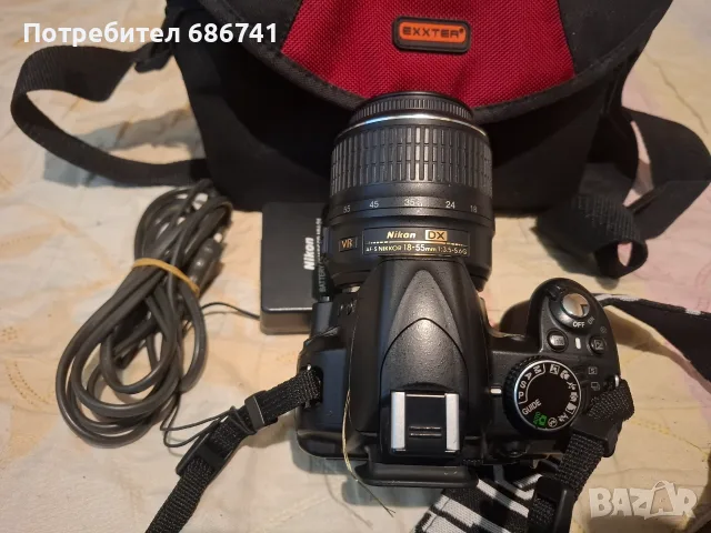 Фотоапарат Nikon D3100+обектив 55-200мм, снимка 3 - Фотоапарати - 55984221