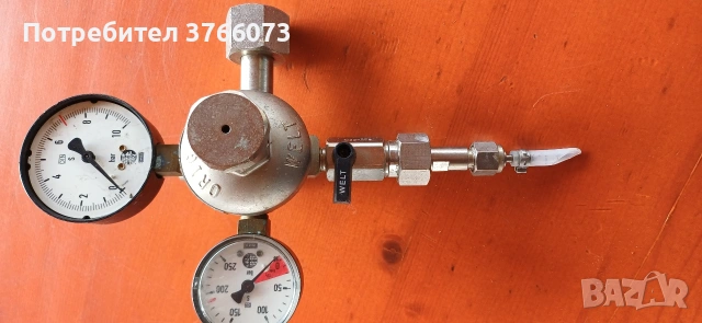 Редуцир-вентил за СО2 или аргон, снимка 2 - Резервни части за машини - 54261338