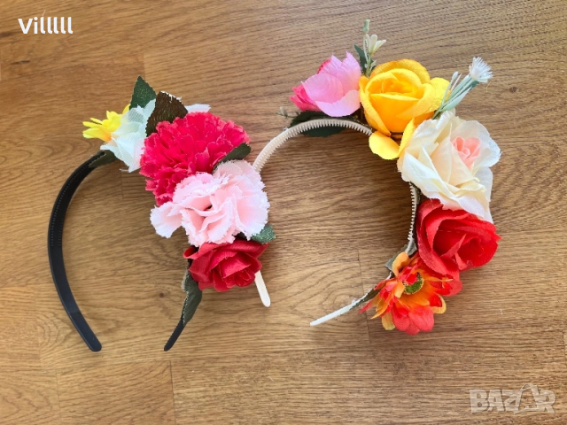 Диадема с цветя за народни танци, снимка 4 - Колиета, медальони, синджири - 48058971