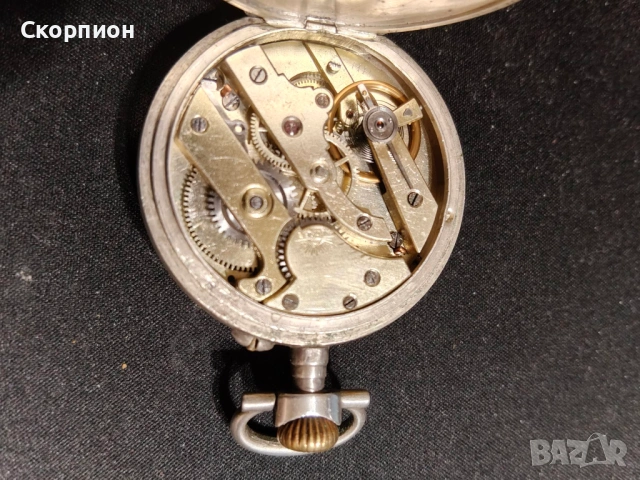 Швейцарски джобен часовник с посребрени капаци 1905г. - 10 РУБИНА, снимка 11 - Джобни - 49241222