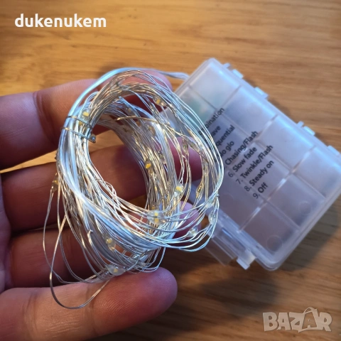 LED декоративни лампички на батерии – 5 бр. х 5 м, топло бяла светлина, снимка 10 - Декорация за дома - 53031435