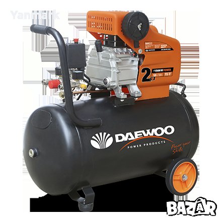 Електрически бутален компресор DAEWOO DAAC 100D / 2HP/ 1.5KW, 100l, 8 bar, снимка 1 - Други машини и части - 34106702
